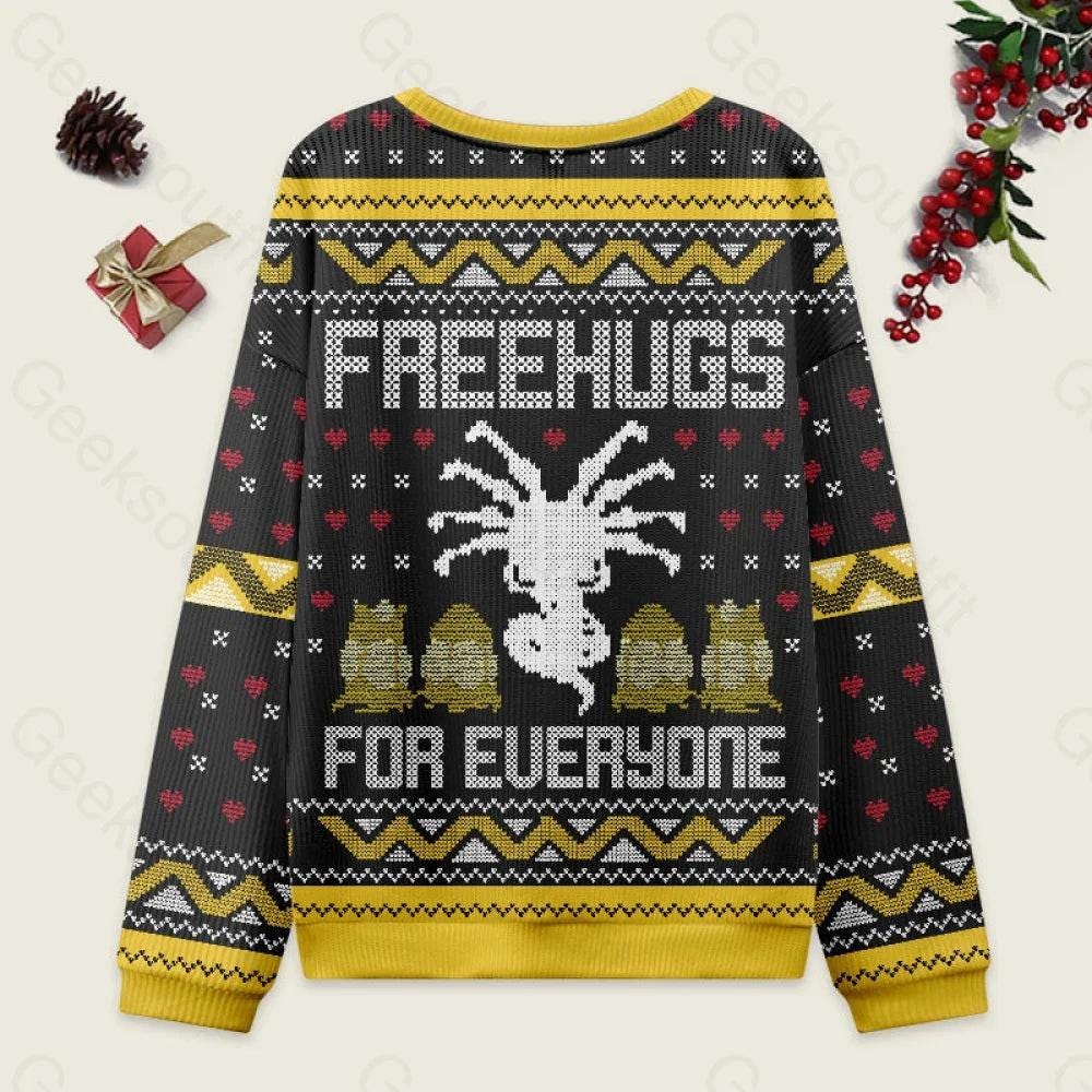 Alien Facehugger Chestbursters, Free Hug Bestie Ugly Christmas, Alien 1979 Horror Movie Series Ugly Sweater,Christmas Party, Xmas Gifts 2025