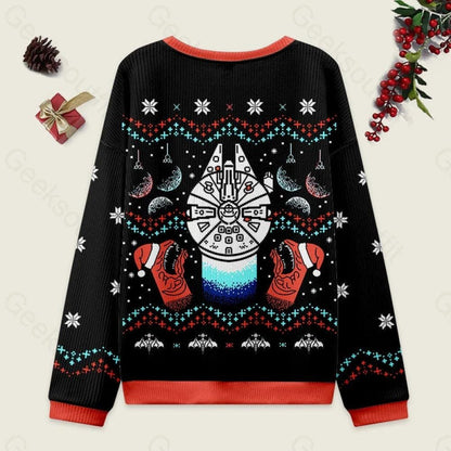 Boba Fett Fighter Jet Ugly Christmas Sweatshirt, ObiWan Kenobi Christmas Sweater, Starships Chirtsmas Sweater