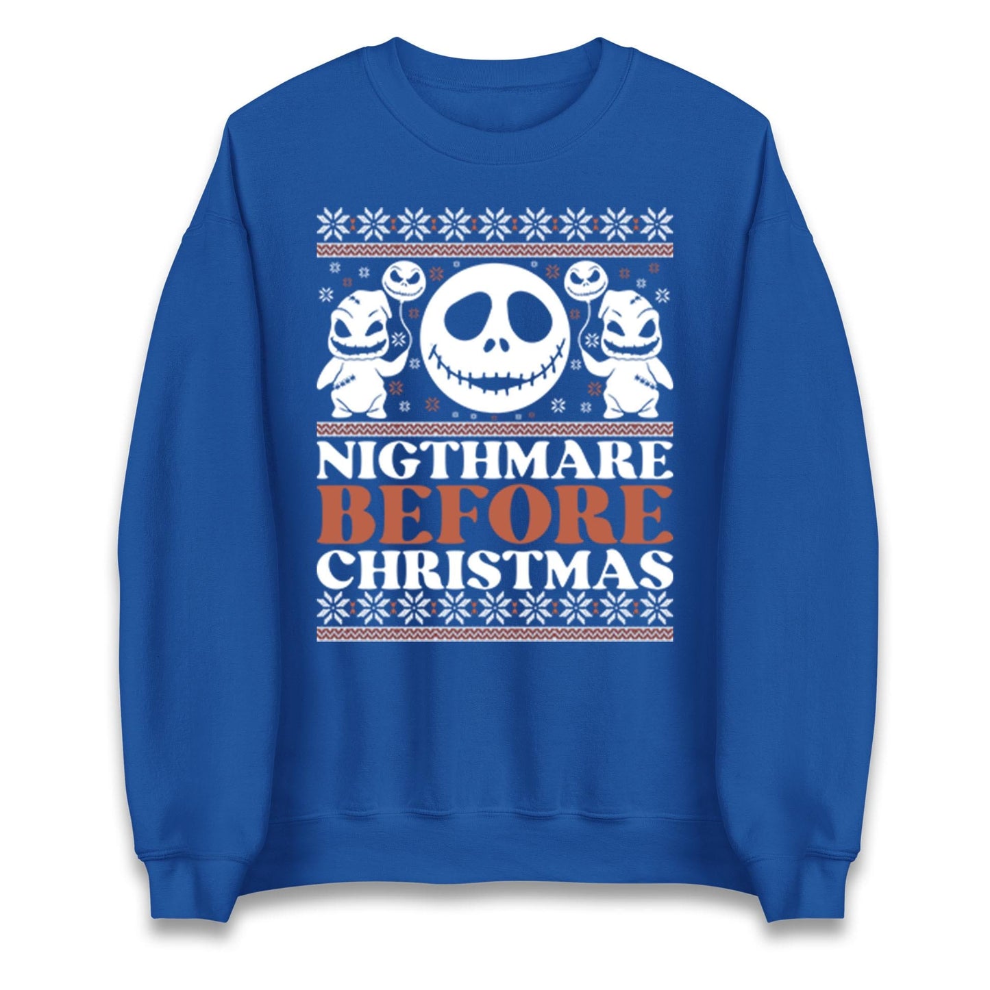 Nightmare Before Christmas Jumper, Halloween Xmas Tee, Jack Skellington Funny Holiday Top, Spooky Festive Gift Unisex Sweatshirt