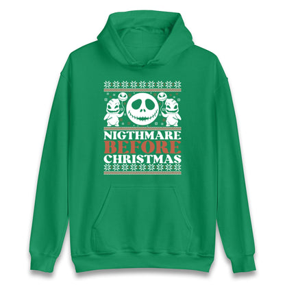 Nightmare Before Christmas Jumper, Halloween Xmas Tee, Jack Skellington Funny Holiday Top, Spooky Festive Gift Unisex Sweatshirt