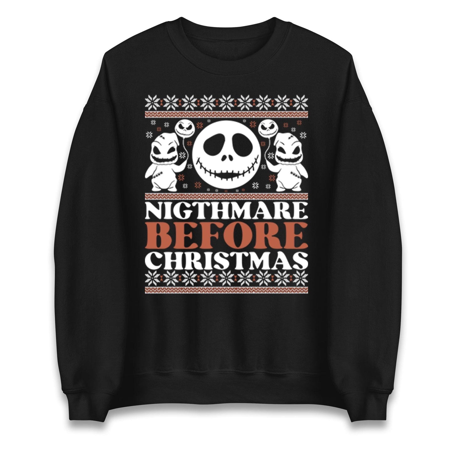 Nightmare Before Christmas Jumper, Halloween Xmas Tee, Jack Skellington Funny Holiday Top, Spooky Festive Gift Unisex Sweatshirt