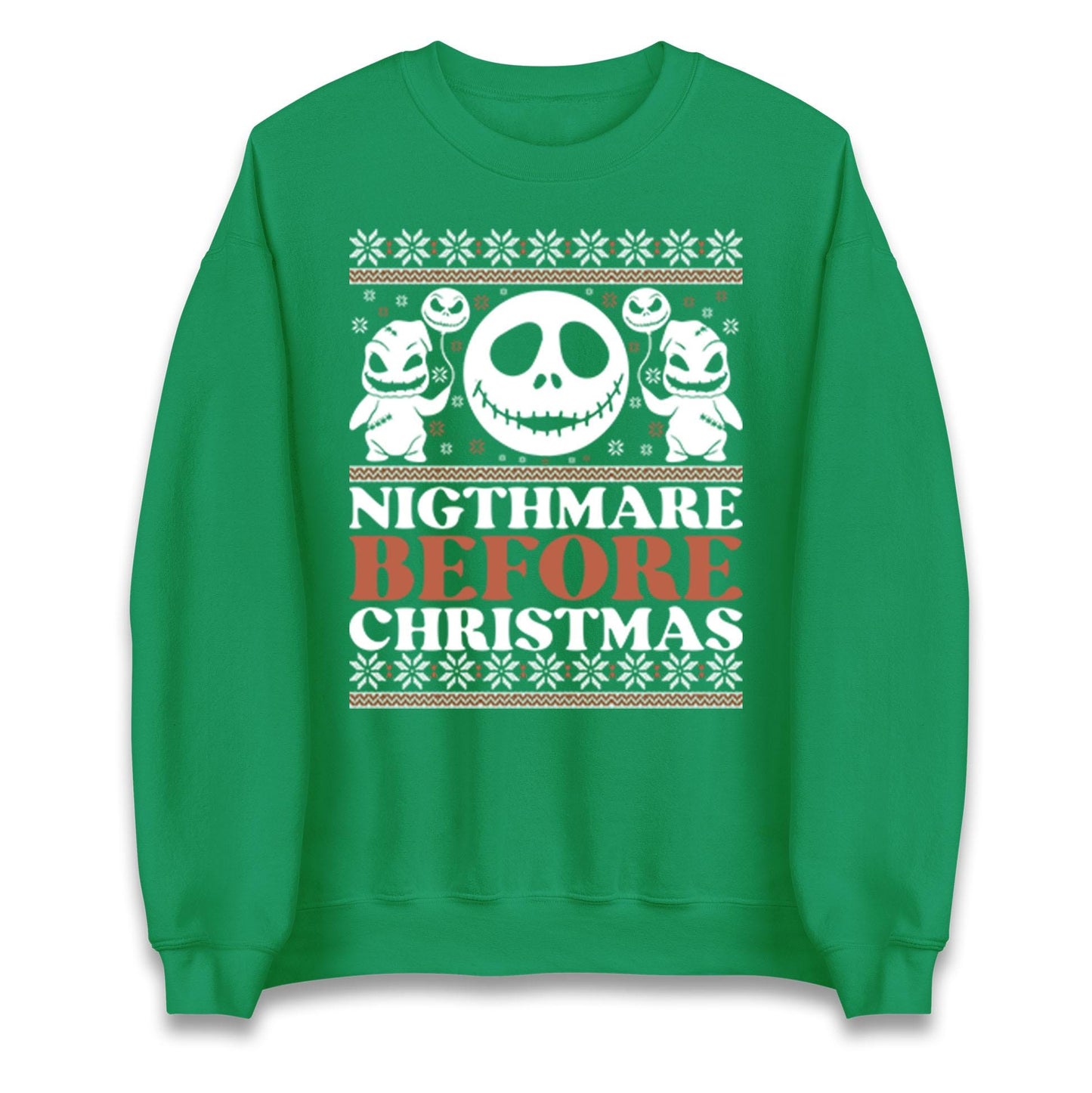 Nightmare Before Christmas Jumper, Halloween Xmas Tee, Jack Skellington Funny Holiday Top, Spooky Festive Gift Unisex Sweatshirt
