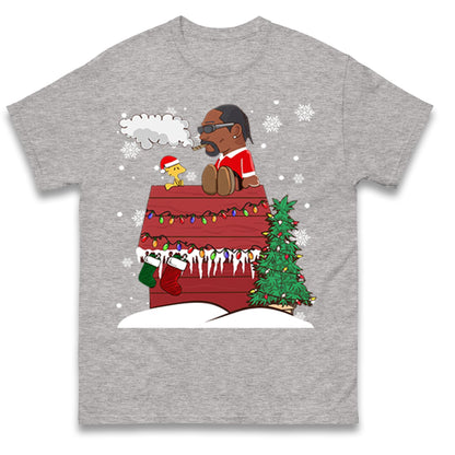 Snoop Dogg Christmas Jumper, Funny Santa Weed Tee, Cool Xmas Gift for Men Women, Snoopy Parody Holiday Sweatshirt, Hip Hop Festive Top