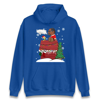 Snoop Dogg Christmas Jumper, Funny Santa Weed Tee, Cool Xmas Gift for Men Women, Snoopy Parody Holiday Sweatshirt, Hip Hop Festive Top