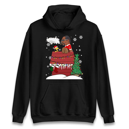 Snoop Dogg Christmas Jumper, Funny Santa Weed Tee, Cool Xmas Gift for Men Women, Snoopy Parody Holiday Sweatshirt, Hip Hop Festive Top