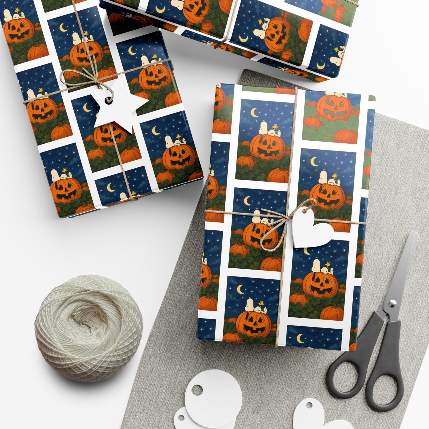The Great Pumpkin Peanuts Snoopy Woodstock Wrapping Paper, Christmas Halloween Gift Wrap, Holiday Present, Funny Cute Gift Wrap Sheets Book