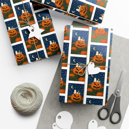 The Great Pumpkin Peanuts Snoopy Woodstock Wrapping Paper, Christmas Halloween Gift Wrap, Holiday Present, Funny Cute Gift Wrap Sheets Book
