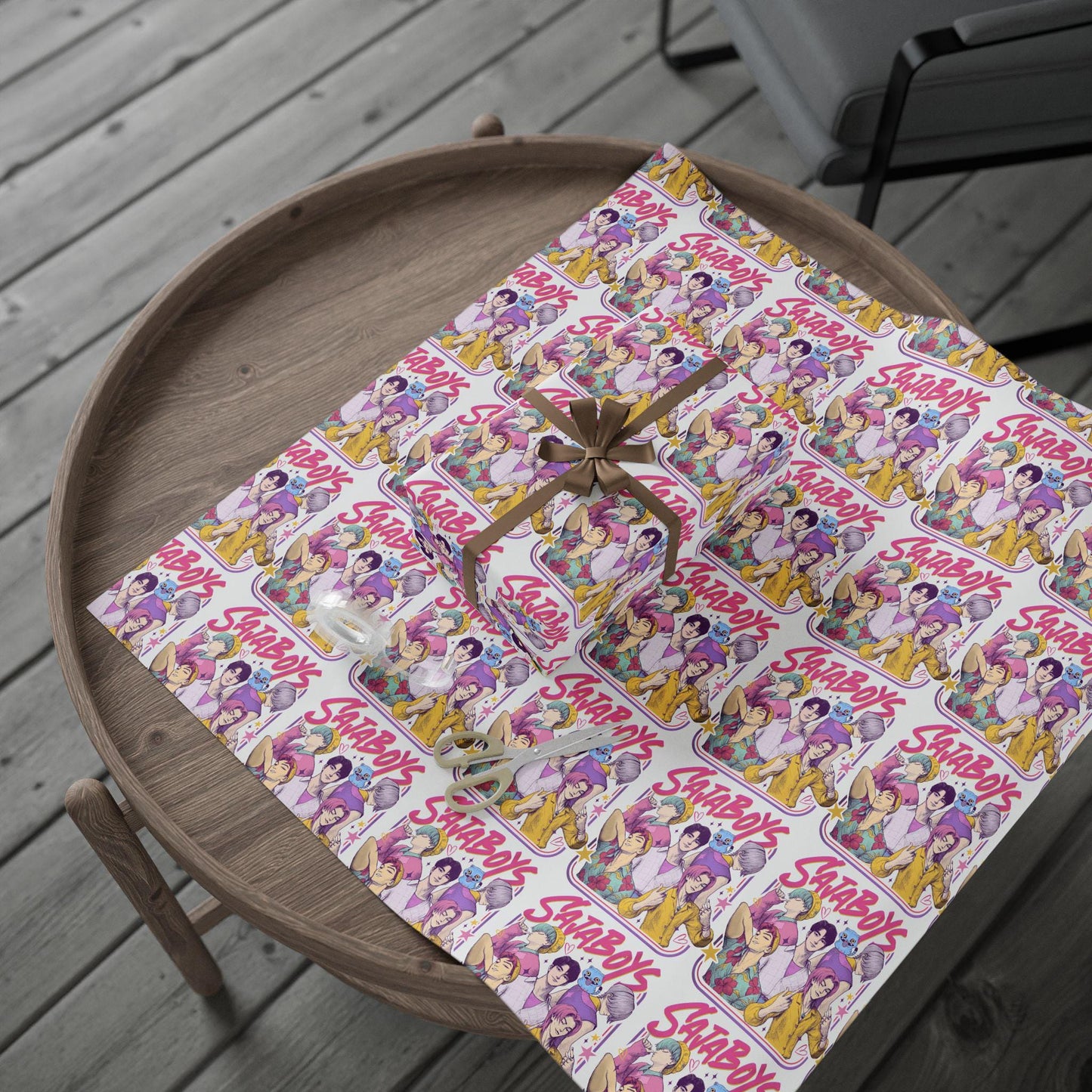 K-Pop Boy Group Wrapping Paper: Anime Style Gift Wrap