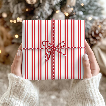Ticking Stripe Papers, Christmas gift wrapping paper, holiday gift wrap, Xmas wrapping sheets, gift paper