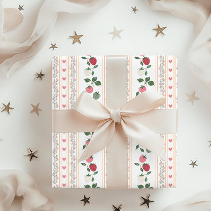 Pink Berry Wrapping Paper: Preppy Girly Gift Wrap