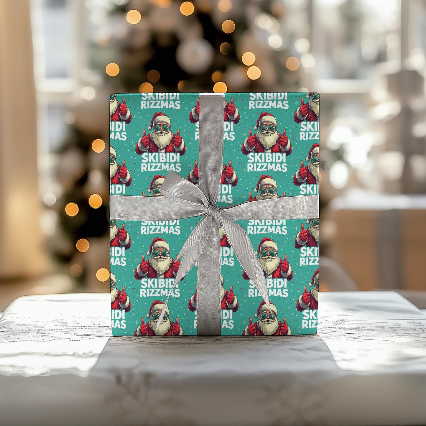 Skibidi Rizzmas Santa Wrapping Paper - Funny Christmas Gift Wrap