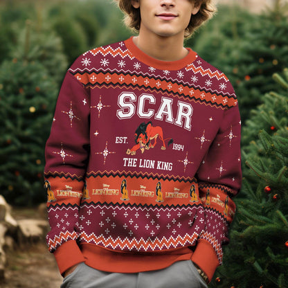 The Lion King Scar Ugly Christmas Sweater, Lion King Scar 3D All Over Print Sweatshirt, Funny Movie Xmas Jumper, Holiday Gift 2025
