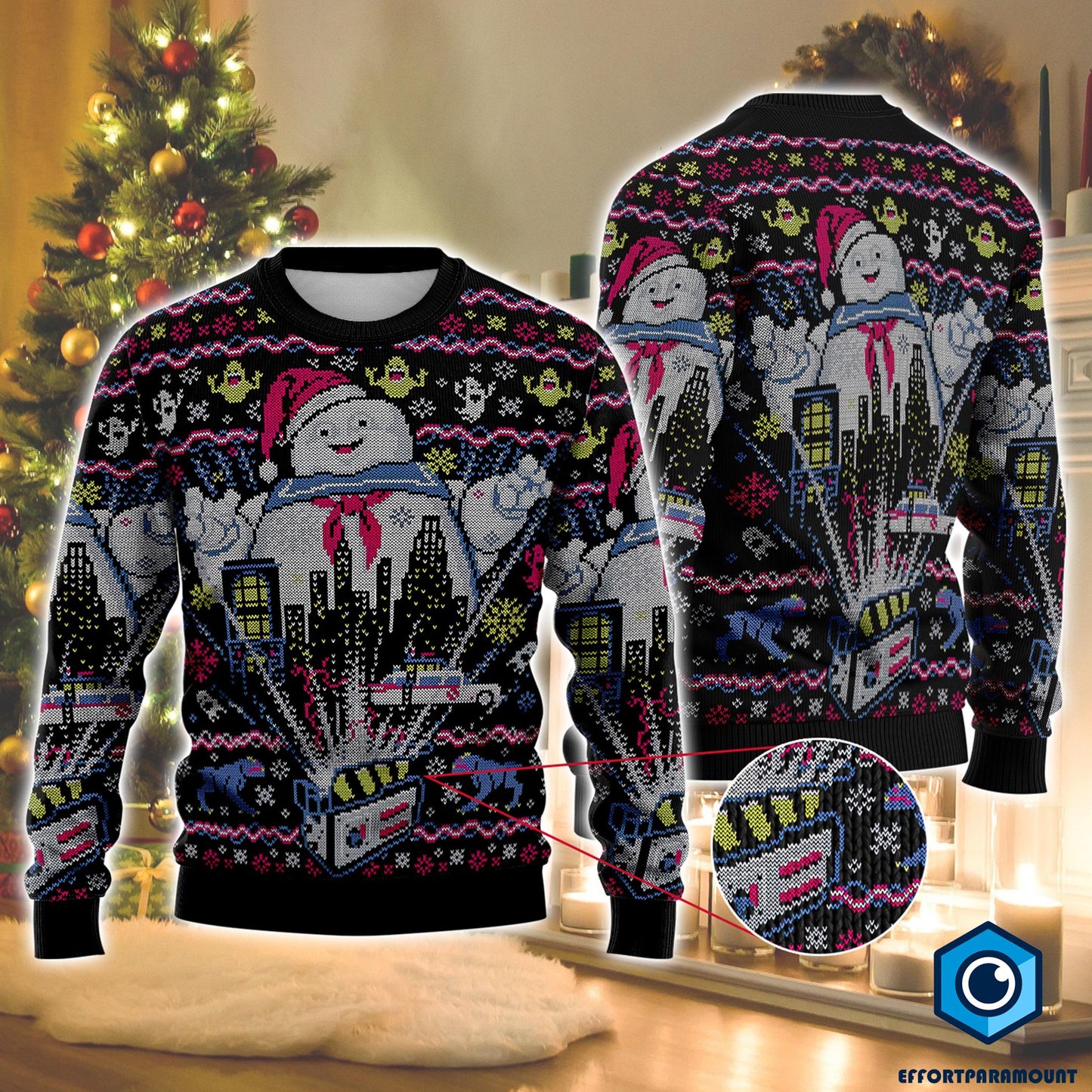 Ghostbusters Santa Ugly Christmas Sweater, Ghostbusters Movie Sweater, Ugly Christmas Sweater Gift for Fans