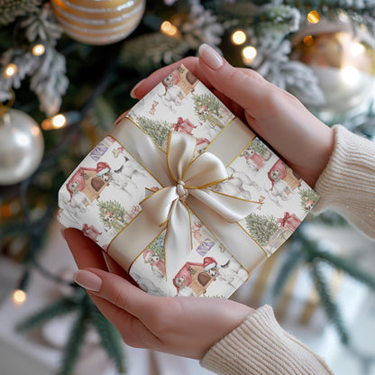 Jack Russell Terrier Christmas Gift Wrap - Holiday Dog Paper