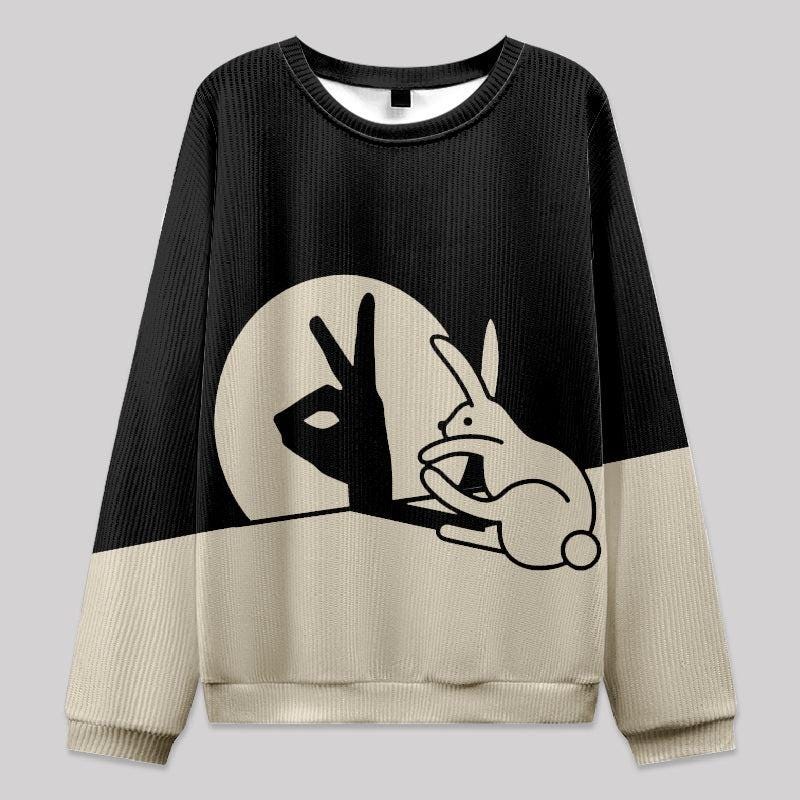 Funny Rabbit Hand Shadow Ugly Christmas Sweater, Funny Rabbit Ugly Sweater, Rabbit Shadow Xmas Sweater, Meme Christmas Ugly Sweater