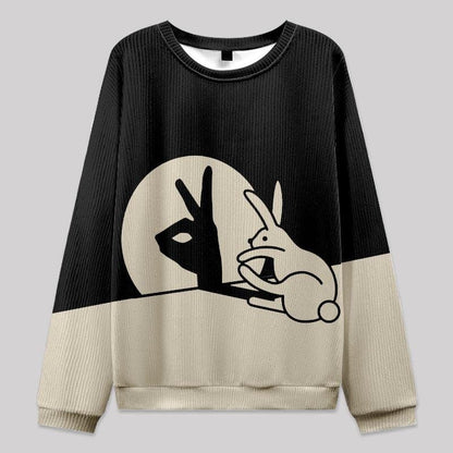 Funny Rabbit Hand Shadow Ugly Christmas Sweater, Funny Rabbit Ugly Sweater, Rabbit Shadow Xmas Sweater, Meme Christmas Ugly Sweater