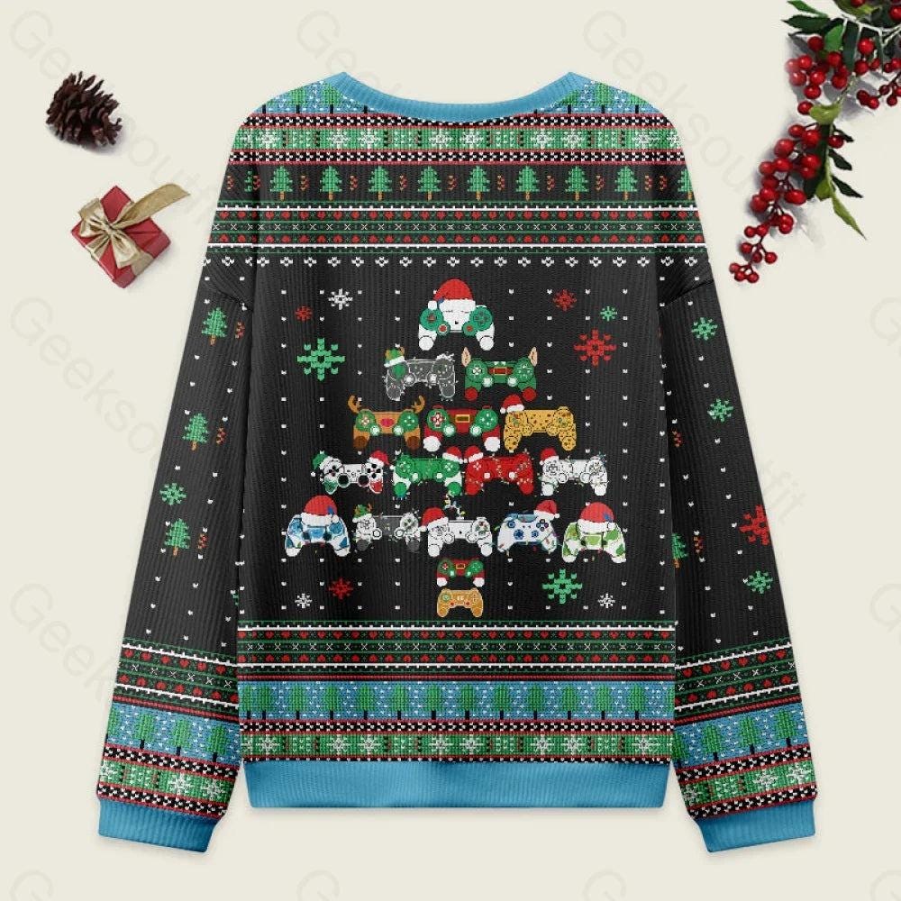 Christmas Gamer Ugly Xmas Sweater, Holiday Game Controller Sweatshirt, Festive Gaming Tee Santa Controller Ugly Sweater, Gamer Shirt Gift