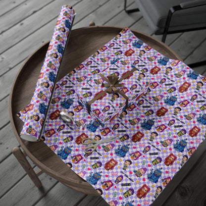K-Pop Anime Wrapping Paper | Cute Chibi Gift Wrap for Fans | Colorful Korean Pop & Demon Hunter Anime Inspired Pattern | Birthday Gift Wrap