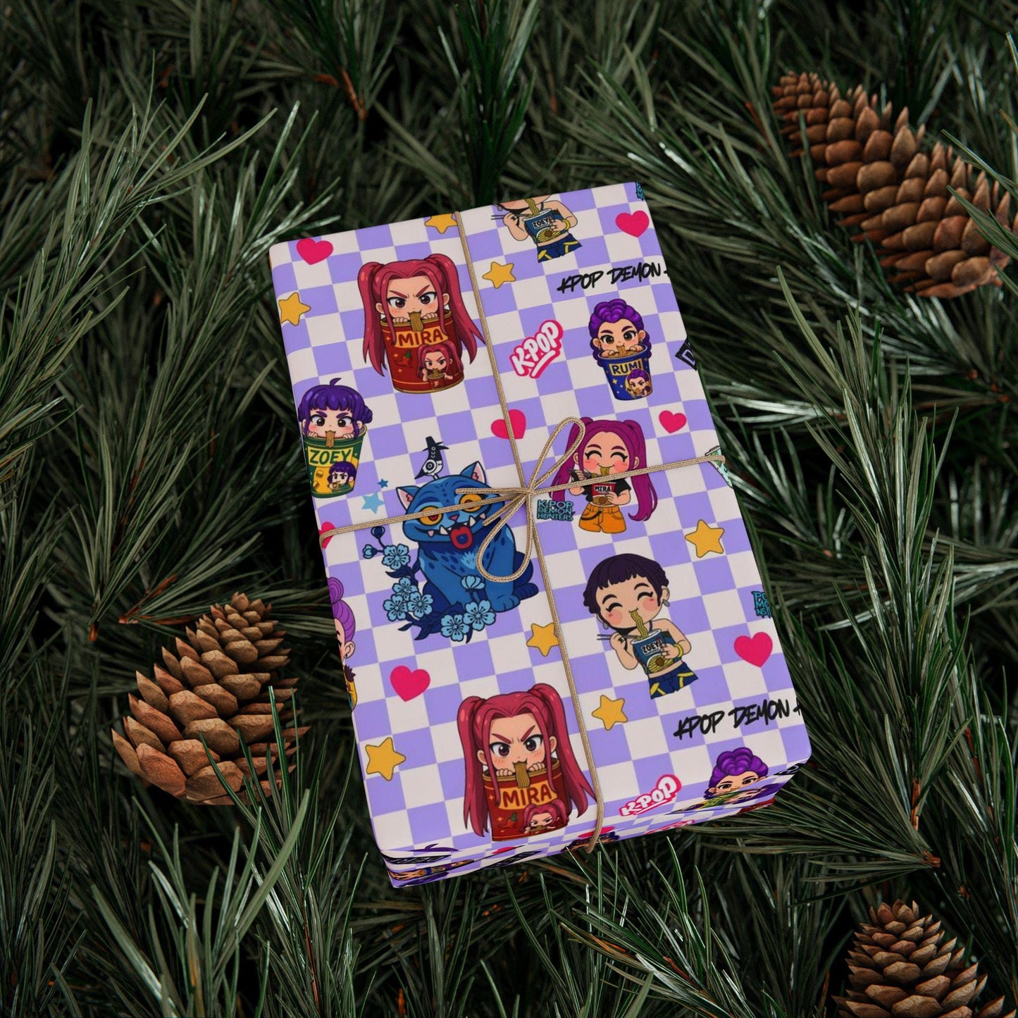 K-Pop Anime Wrapping Paper | Cute Chibi Gift Wrap for Fans | Colorful Korean Pop & Demon Hunter Anime Inspired Pattern | Birthday Gift Wrap