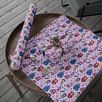 K-Pop Anime Wrapping Paper | Cute Chibi Gift Wrap for Fans | Colorful Korean Pop & Demon Hunter Anime Inspired Pattern | Birthday Gift Wrap