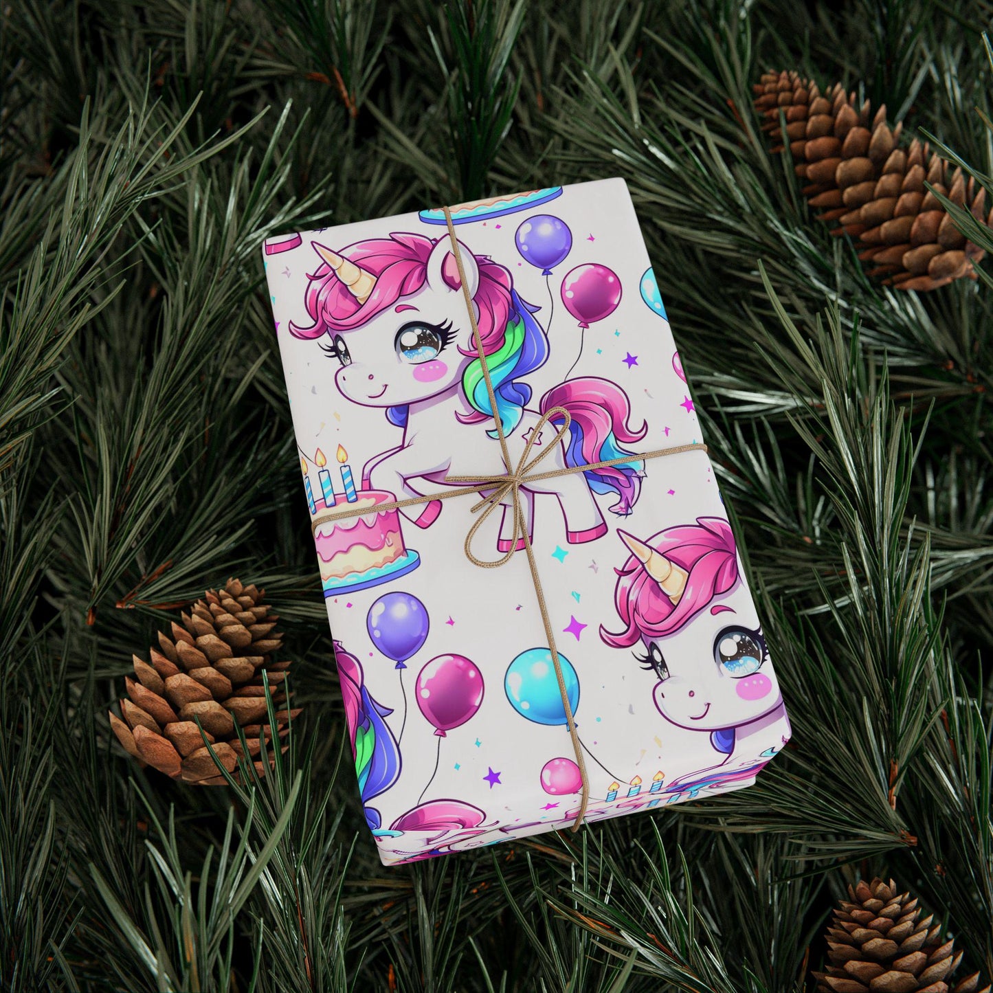 Unicorn Birthday Wrapping Paper | Rainbow Pony Gift Wrap | Kids Party Gift Paper | Cute Girl Wrapping | Magical Unicorn Decor
