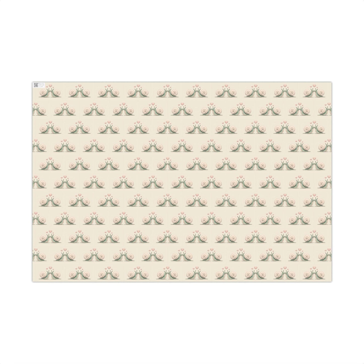 Cute Snail Valentine's Day Gift Wrap Sheets, Love Hearts Print, Romantic Present Wrapping Paper, Snail Sout Mates