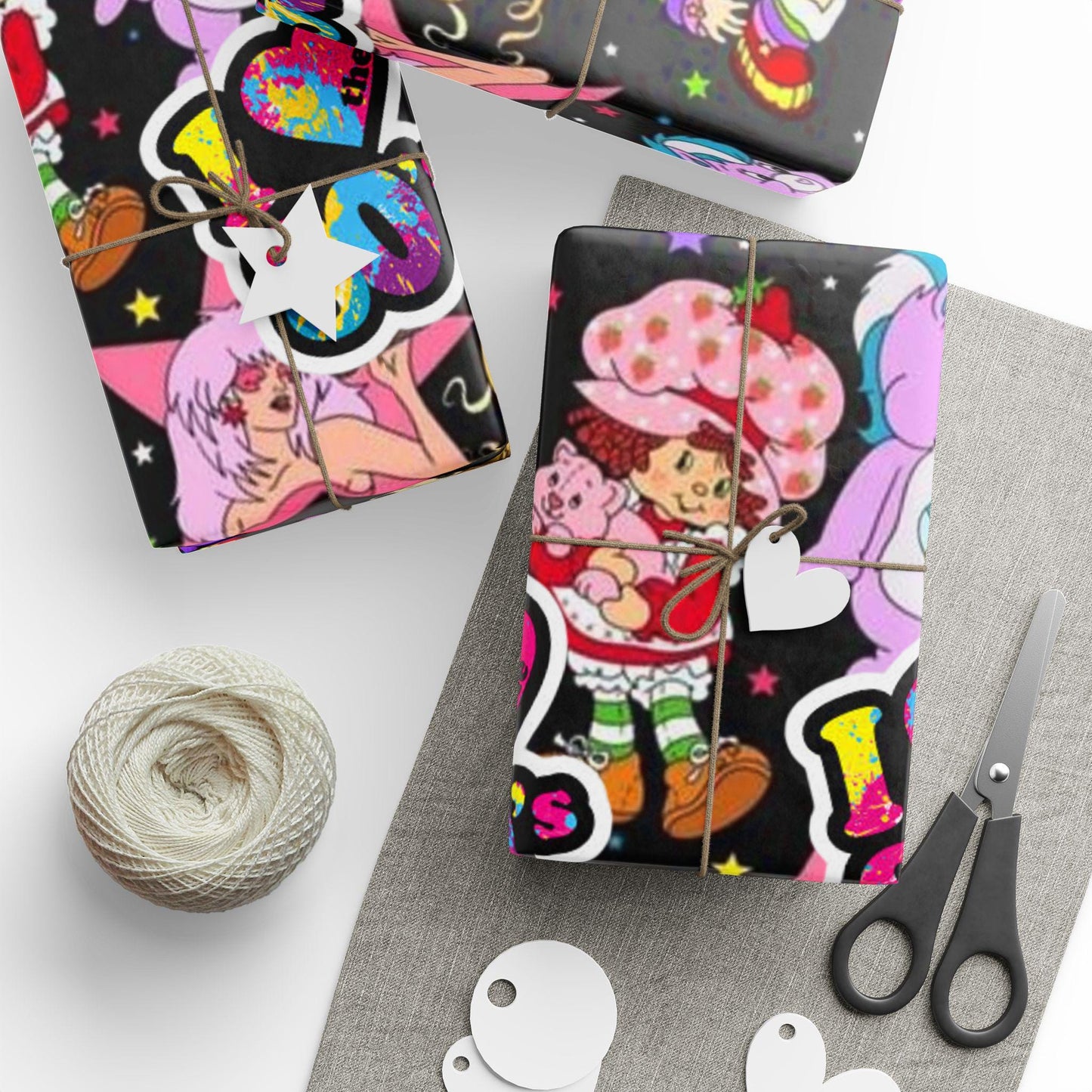 80s Retro Wrapping Papers, Vintage Custom Gift Wrap for Birthdays and Holidays, High-Quality Fine Print, Special Occasion Supplies,