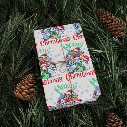 Cat Lover Christmas Wrapping Paper Cute, Holiday Gift Wrap, Unique Present Packaging, Festive Christmas Gift Wrap, Animal Lover Wrapping