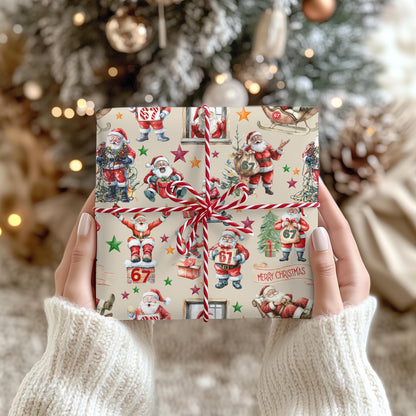 Wrapping Papers, 67 Meme Christmas Gift Wrap, Kids Funny Wrapping Paper, Santa Gift Wrap, Brain Rot 67 Meme, Holiday Gift Wrap