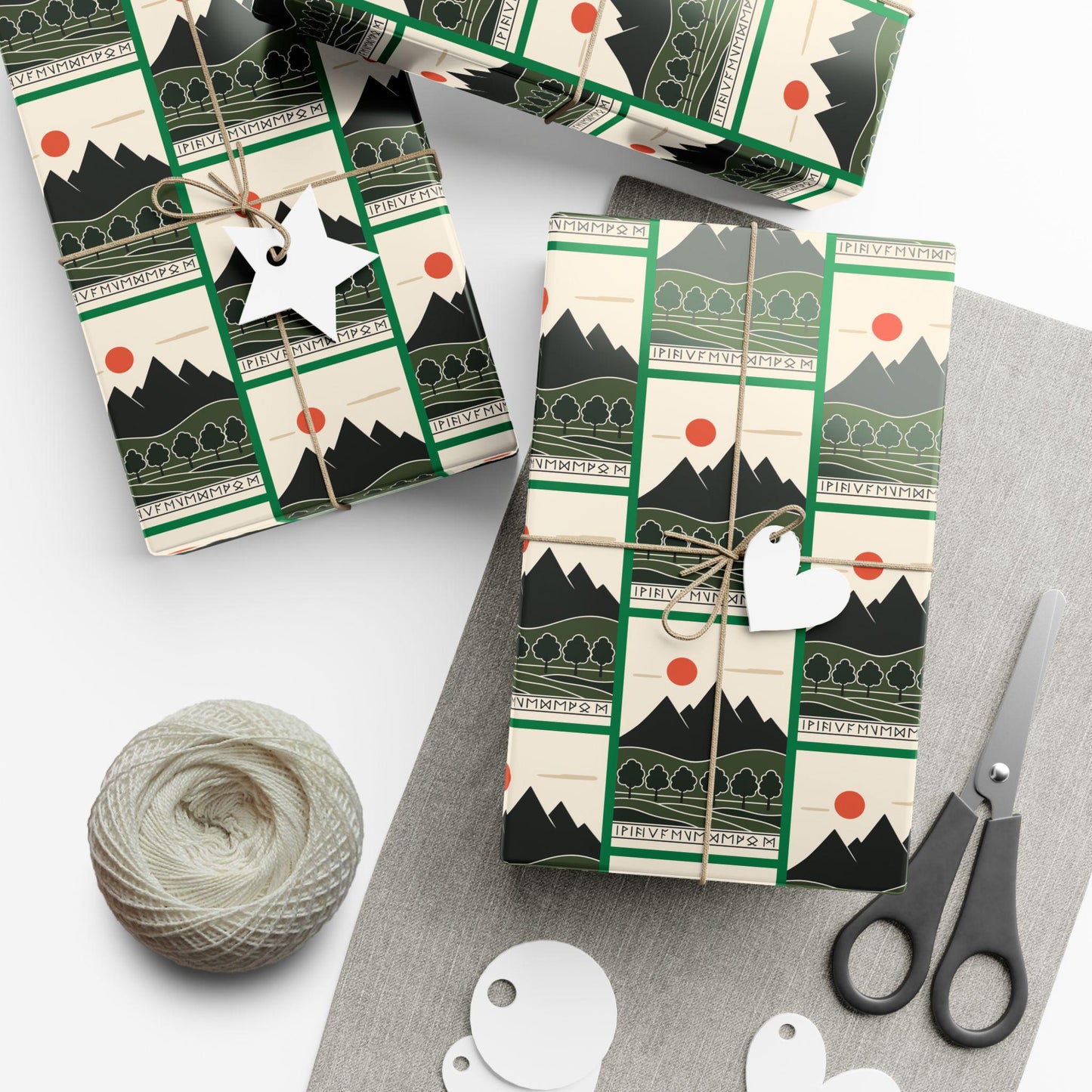 Gift Wrap Papers, Lord of the Rings Hobbit Inspired, Scrapbooking, Crafting, Party Decor, Holiday Gift Wrap