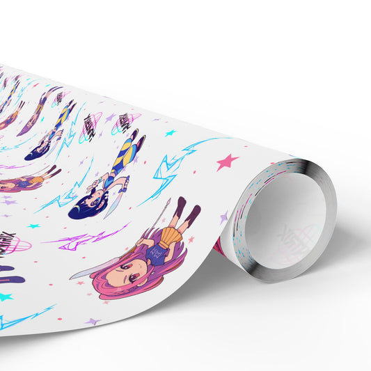 K-Pop Demon  Hunter Anime Wrapping Paper | Cute Chibi Gift Wrap | Kawaii Character Wrap | Korean Pop Fan Art | Aesthetic Gift Wrap Sheets