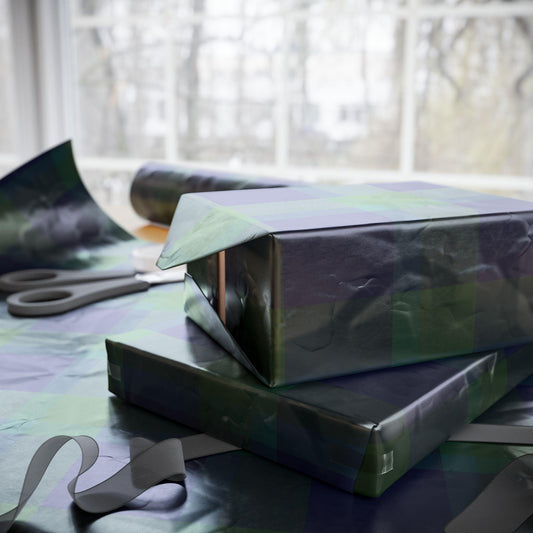 Wrapping Papers, Vintage Plaid GIFT WRAP, Raulph Lauren Christmas, Rustic Holiday,  Blue & Green Plaid Festive HOLIDAY Paper