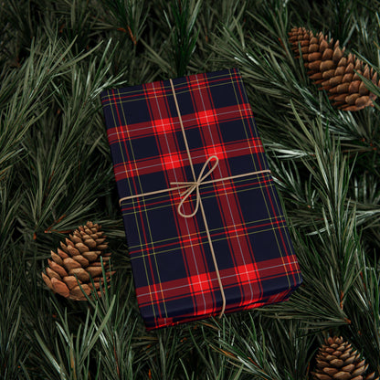 Plaid Wrapping Papers, Vintage Plaid GIFT WRAP, Ralph Lauren Christmas, Rustic Holiday,  Blue & Rec Plaid Festive HOLIDAY Paper