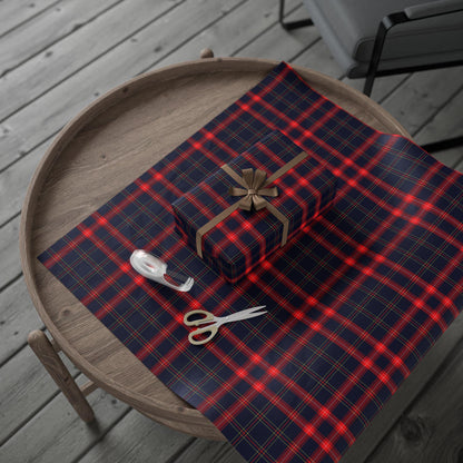 Plaid Wrapping Papers, Vintage Plaid GIFT WRAP, Ralph Lauren Christmas, Rustic Holiday,  Blue & Rec Plaid Festive HOLIDAY Paper