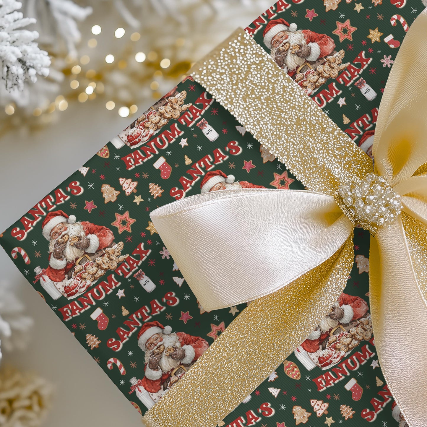 Kids Wrapping Paper, Fanum Tax Meme Christmas Gift Wrap, Kids Funny Wrapping Paper, Brain Rot Gift Idea, Santa Meme, Holiday Gift Wrap