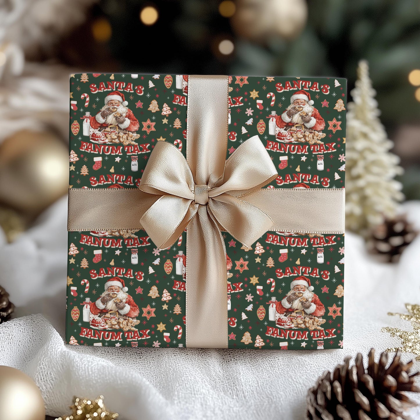 Kids Wrapping Paper, Fanum Tax Meme Christmas Gift Wrap, Kids Funny Wrapping Paper, Brain Rot Gift Idea, Santa Meme, Holiday Gift Wrap