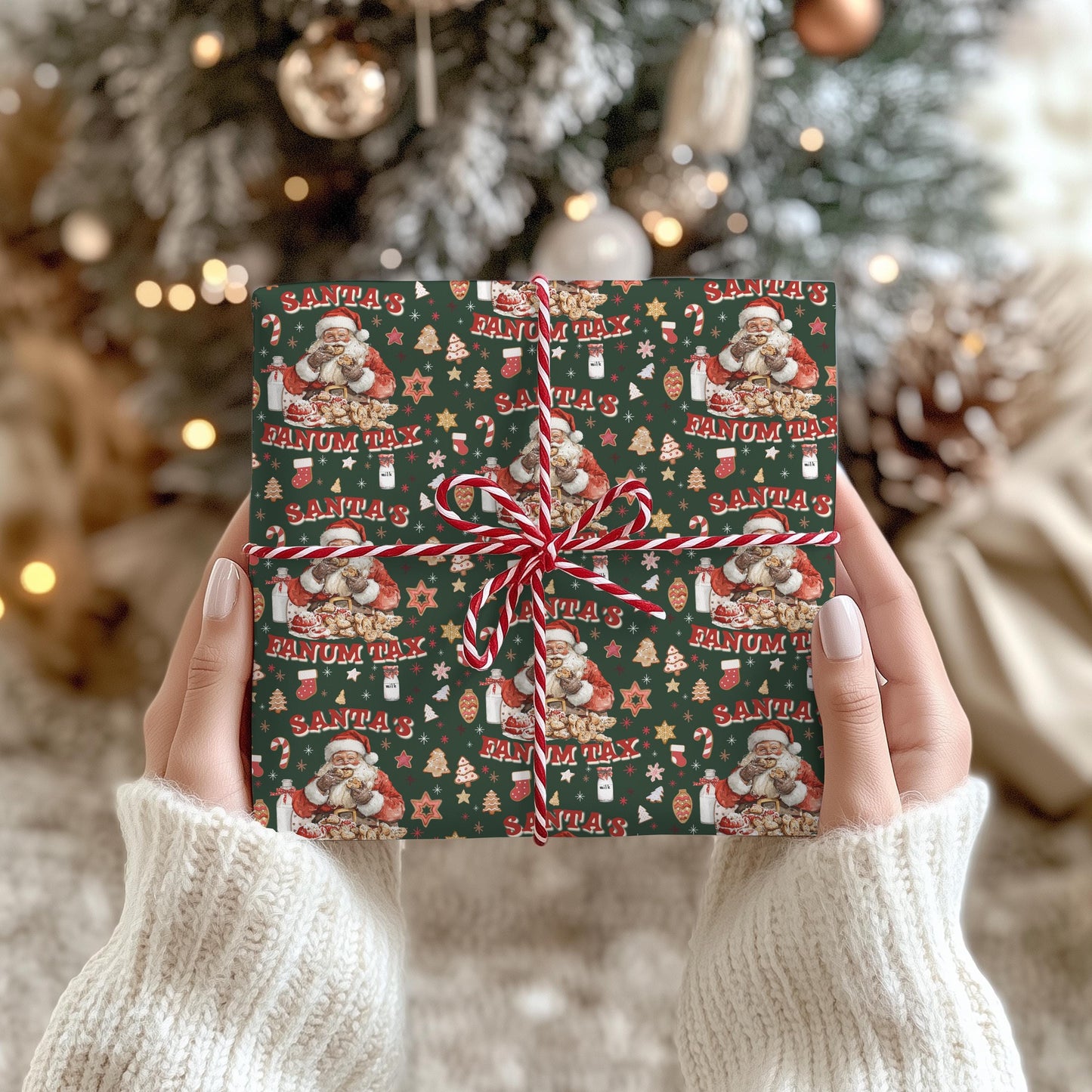 Kids Wrapping Paper, Fanum Tax Meme Christmas Gift Wrap, Kids Funny Wrapping Paper, Brain Rot Gift Idea, Santa Meme, Holiday Gift Wrap