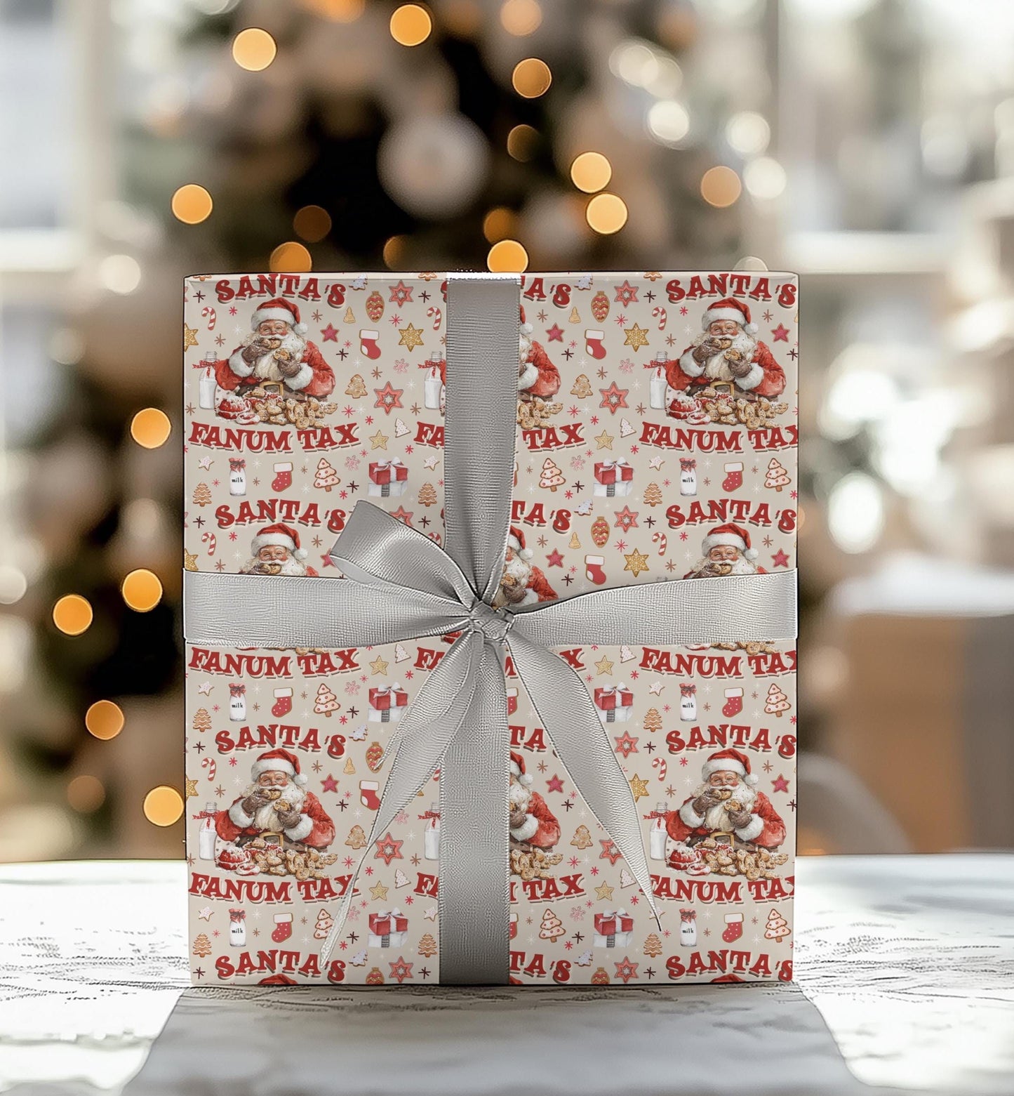 Wrapping Papers, Fanum Tax Meme Christmas Gift Wrap, Kids Funny Wrapping Paper, Brain Rot Slang Gift Wrap, Gen Alpha Meme, Holiday Gift Wrap