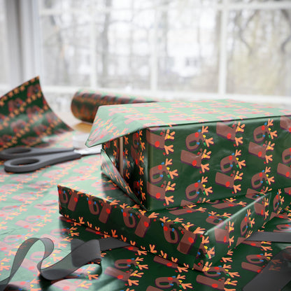 Green 67 Wrapping Papers, 67 Meme Christmas Gift Wrap, Kids Funny Wrapping Paper, Reindeer 67 Wrap, Brain Rot meme, Holiday Gift Wrap