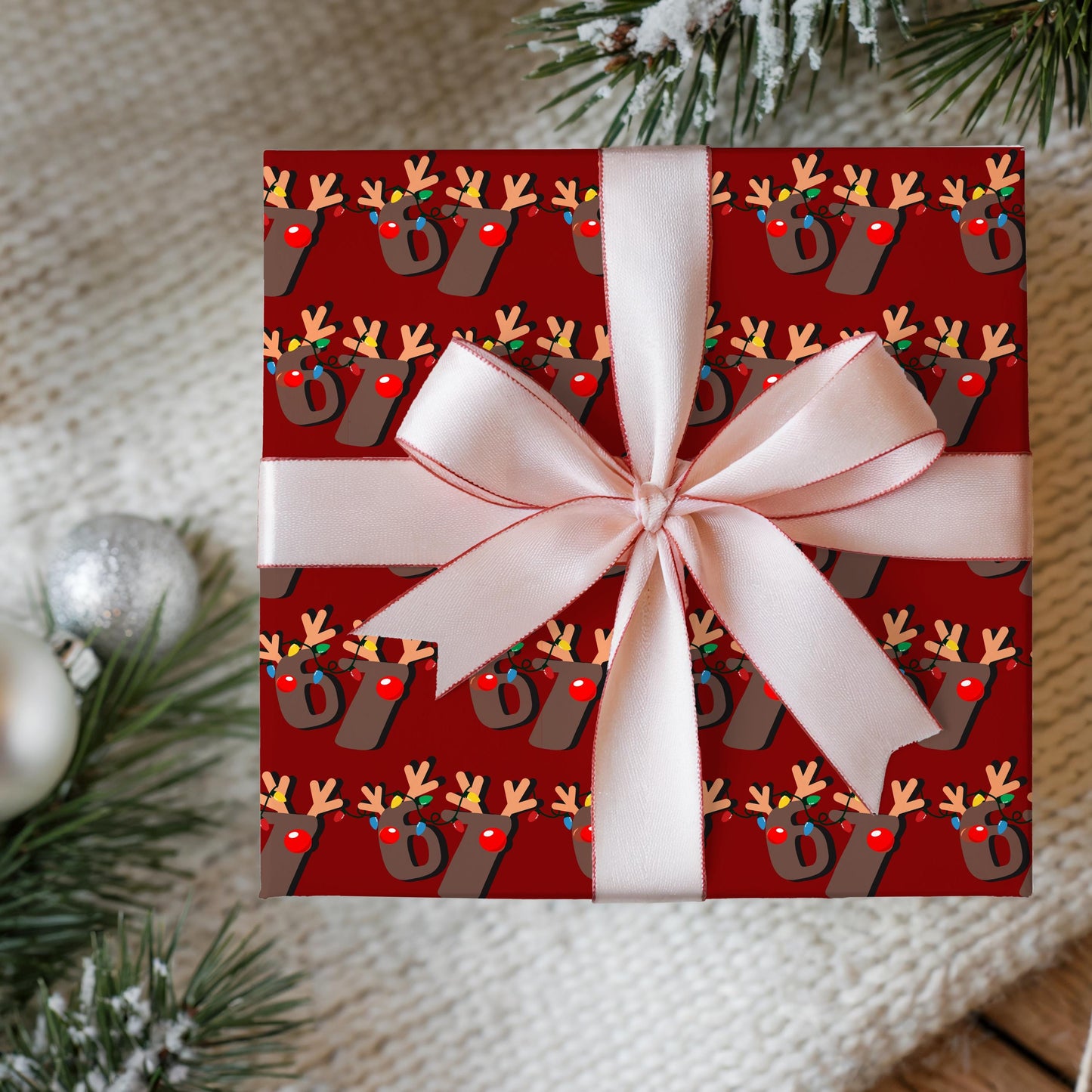67 Wrapping Papers, 67 Meme Christmas Gift Wrap, Kids Funny Wrapping Paper, Reindeer 67 Wrap, Brain Rot meme, Holiday Gift Wrap