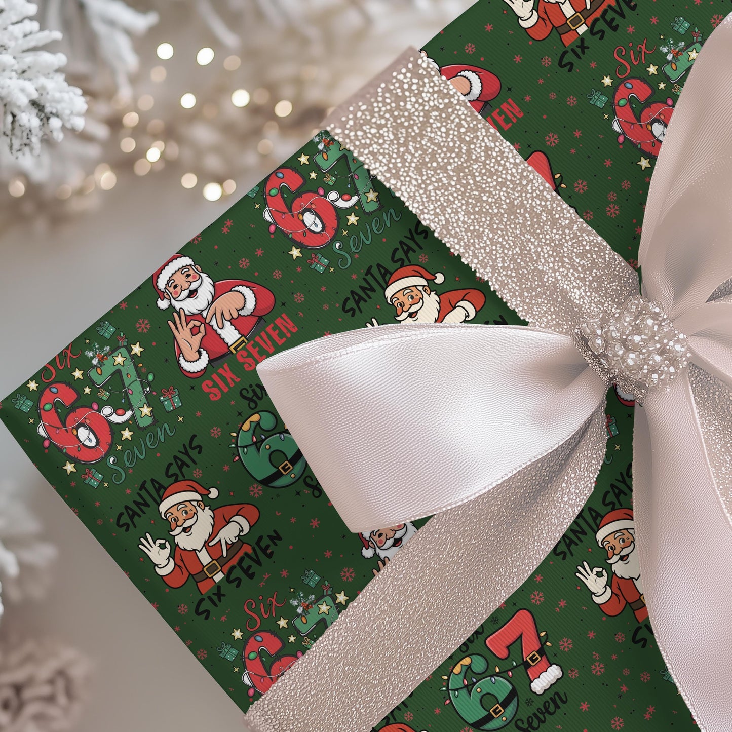 67 Wrapping Papers, 67 Meme Funny Christmas Gift Wrap for Kids, Santa Brain Rot Funny Gift Idea, Holiday Wrapping Roll