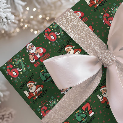 67 Wrapping Papers, 67 Meme Funny Christmas Gift Wrap for Kids, Santa Brain Rot Funny Gift Idea, Holiday Wrapping Roll