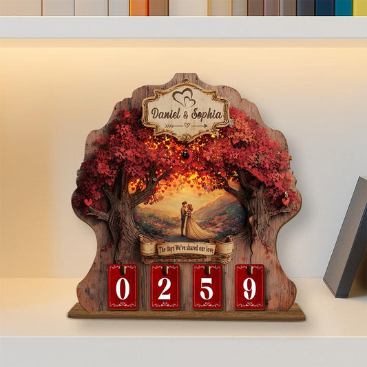 Personalized Love Days Counter, Romantic Couple Anniversary Gift