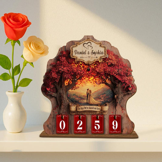 Personalized Love Days Counter, Romantic Couple Anniversary Gift