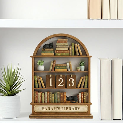 Personalized Wooden Book Tracker, Reading Counter, Library Decor