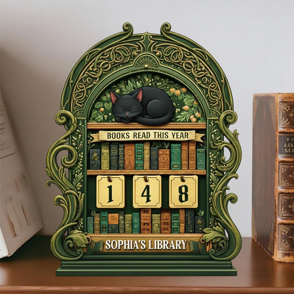 Books Read This Year Counter Wooden Sign, Books Read Tracker, Book Club Exchange Gift, Gift for Book Lovers and Readers, Bookish Gift