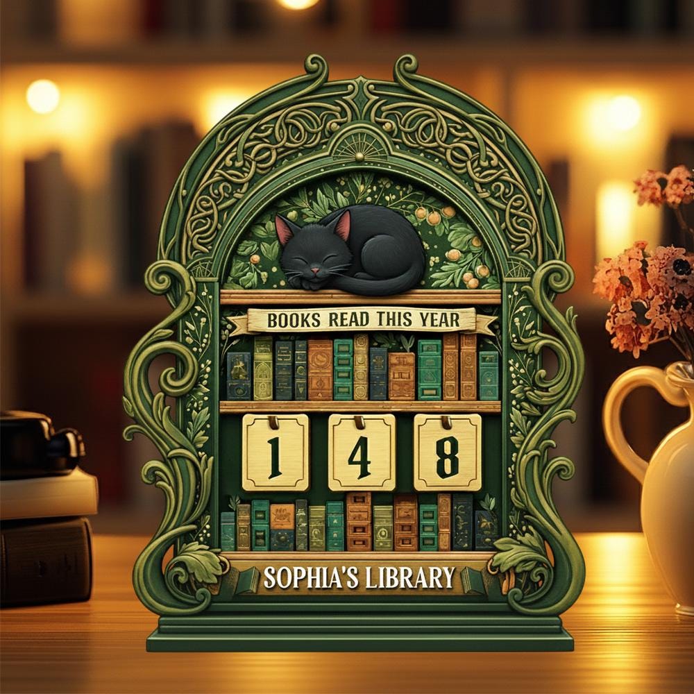 Books Read This Year Counter Wooden Sign, Books Read Tracker, Book Club Exchange Gift, Gift for Book Lovers and Readers, Bookish Gift