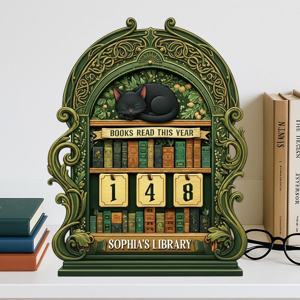 Books Read This Year Counter Wooden Sign, Books Read Tracker, Book Club Exchange Gift, Gift for Book Lovers and Readers, Bookish Gift