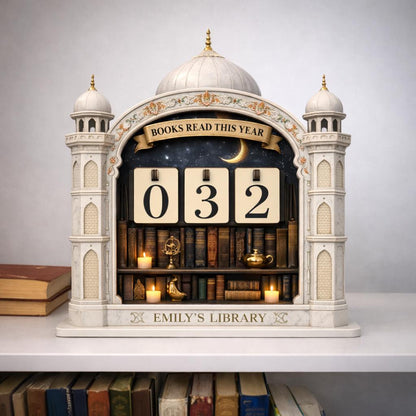 Personalized Book Tracker, Moorish Arch Library Decor, Book Lover Gift