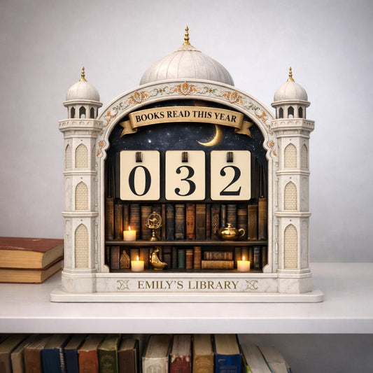 Personalized Book Tracker, Moorish Arch Library Decor, Book Lover Gift